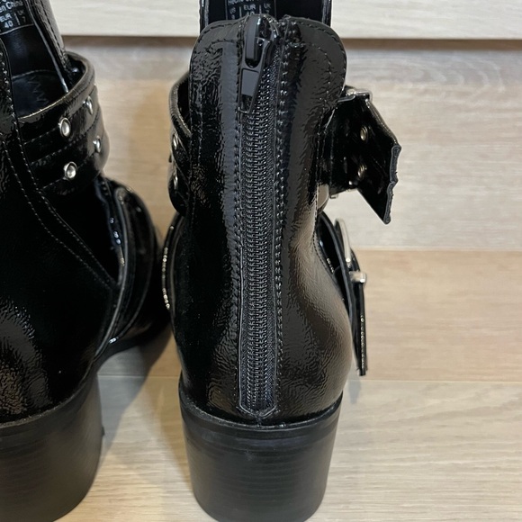 Black Buckle Ankle Boots (Vegan Leather) - Size 9 - Picture 11 of 14